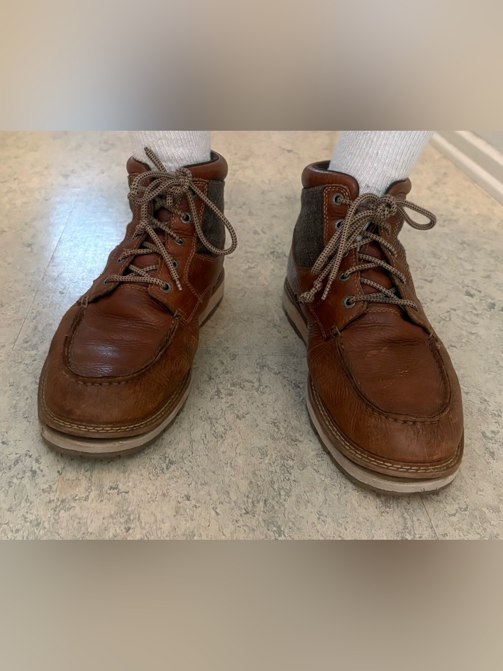 Men's Brown Leather Boots by Bass. Size 10.
